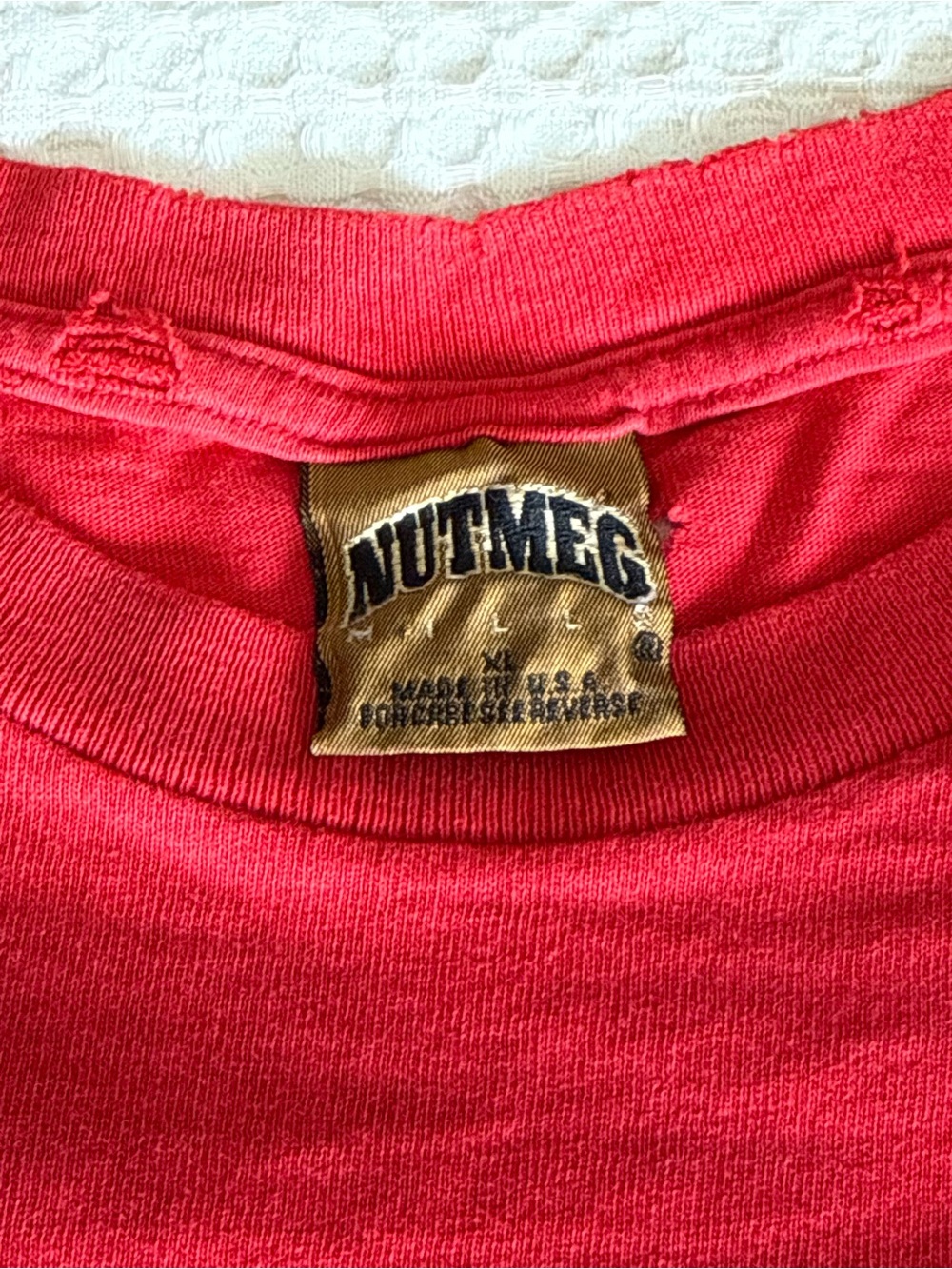 Vintage 1990 Chicago Bulls Red single stitched Graphic Tee NutmegMills rare NBA - Picture 6 of 10